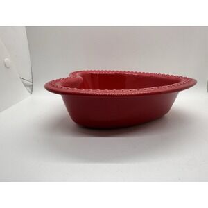 Chantal Red Heart Shaped Bowl Dish 3 cup 93-HBB15 Bake Freeze Serve Stoneware